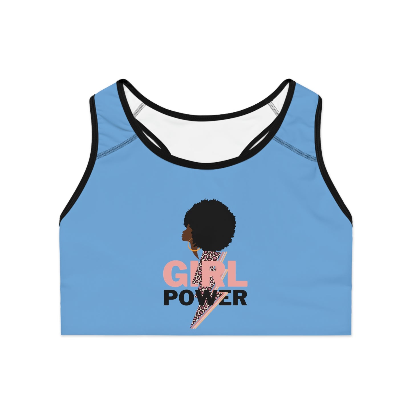 AVIONY Custom Design Sports Bra (AOP) "GIRL POWER"